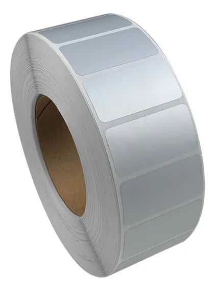 Etiqueta Poliester 50mmx25mm Impresa Plateado