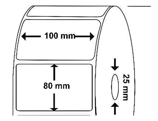 Etiqueta Adhesiva Polipropileno 100mm X 80mm Blanco Brillante