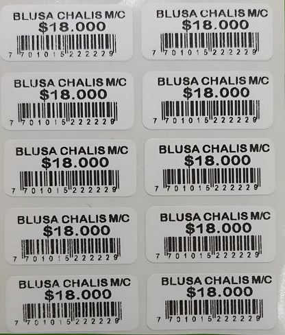 Etiqueta Codigo Barras 50mmx15mm Impresas