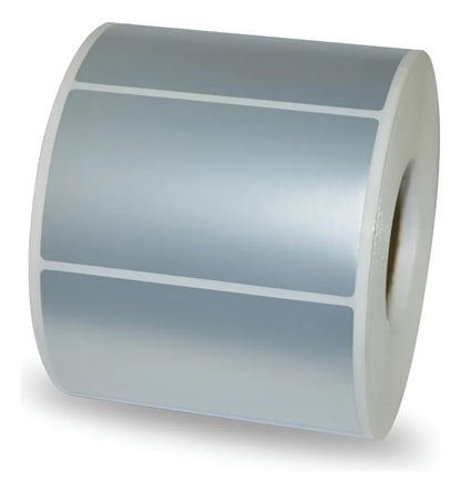 Rollo Etiqueta Adhesiva Poliéster Plata 50mmx25mm 1 Columna