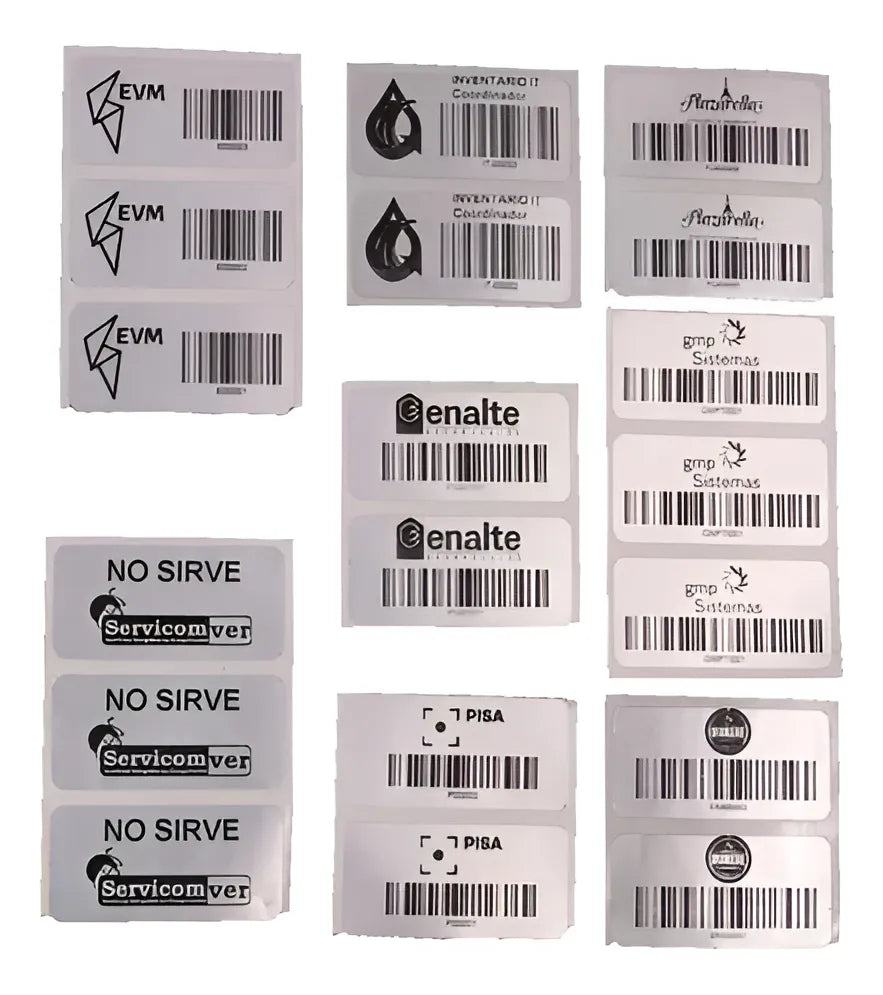 Etiqueta Poliester 50mmx25mm Impresa Plateado