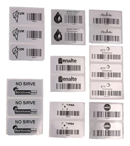 Etiqueta Poliester 50mmx25mm Impresa Plateado