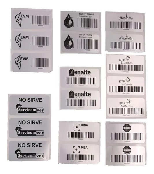 Etiqueta Poliester 50mmx25mm Impresa Plateado