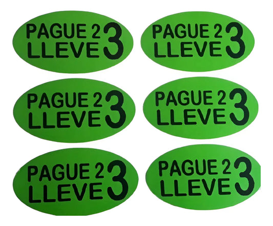 Etiqueta Adhesiva Ovalo Promocional Impresa Verde Impreso