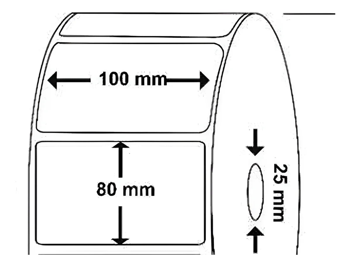 Etiqueta Adhesiva Polipropileno 100mm X 80mm Blanco Brillante